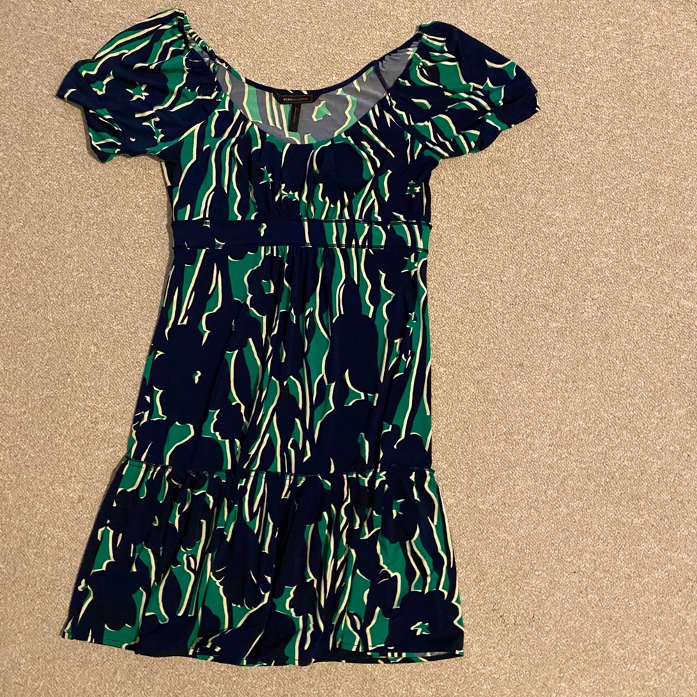 BCBG Max Azria navy and green dress